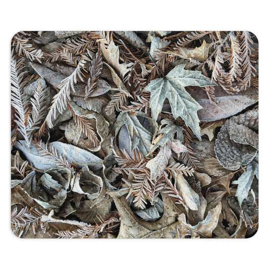 Frosty Leaves Mouse Pad