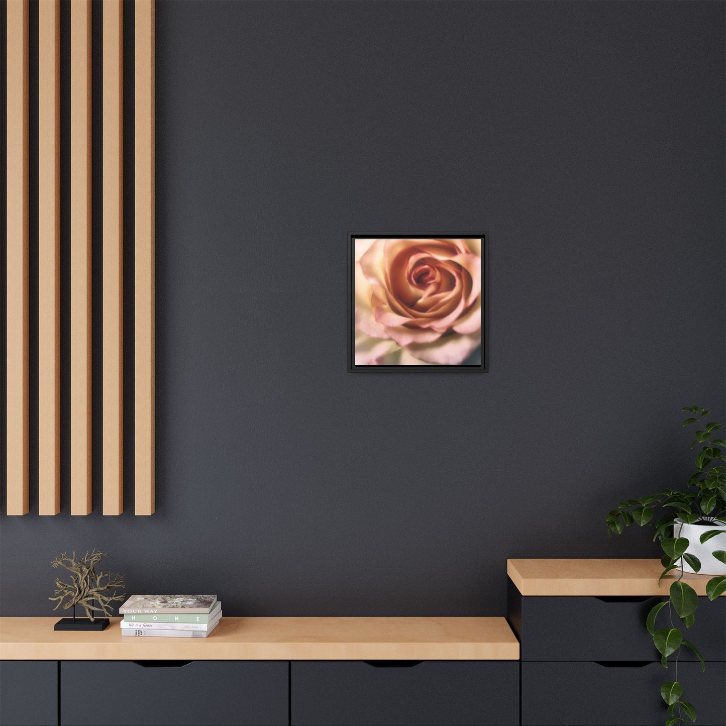 Romance Pink Rose Matte Framed Canvas