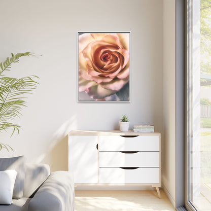 Romance Pink Rose Matte Framed Canvas