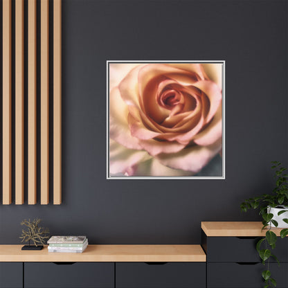 Romance Pink Rose Matte Framed Canvas