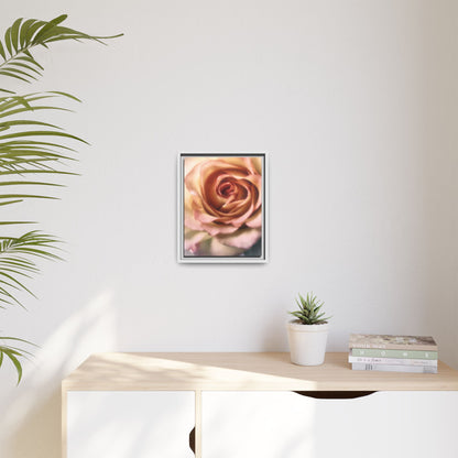 Romance Pink Rose Matte Framed Canvas