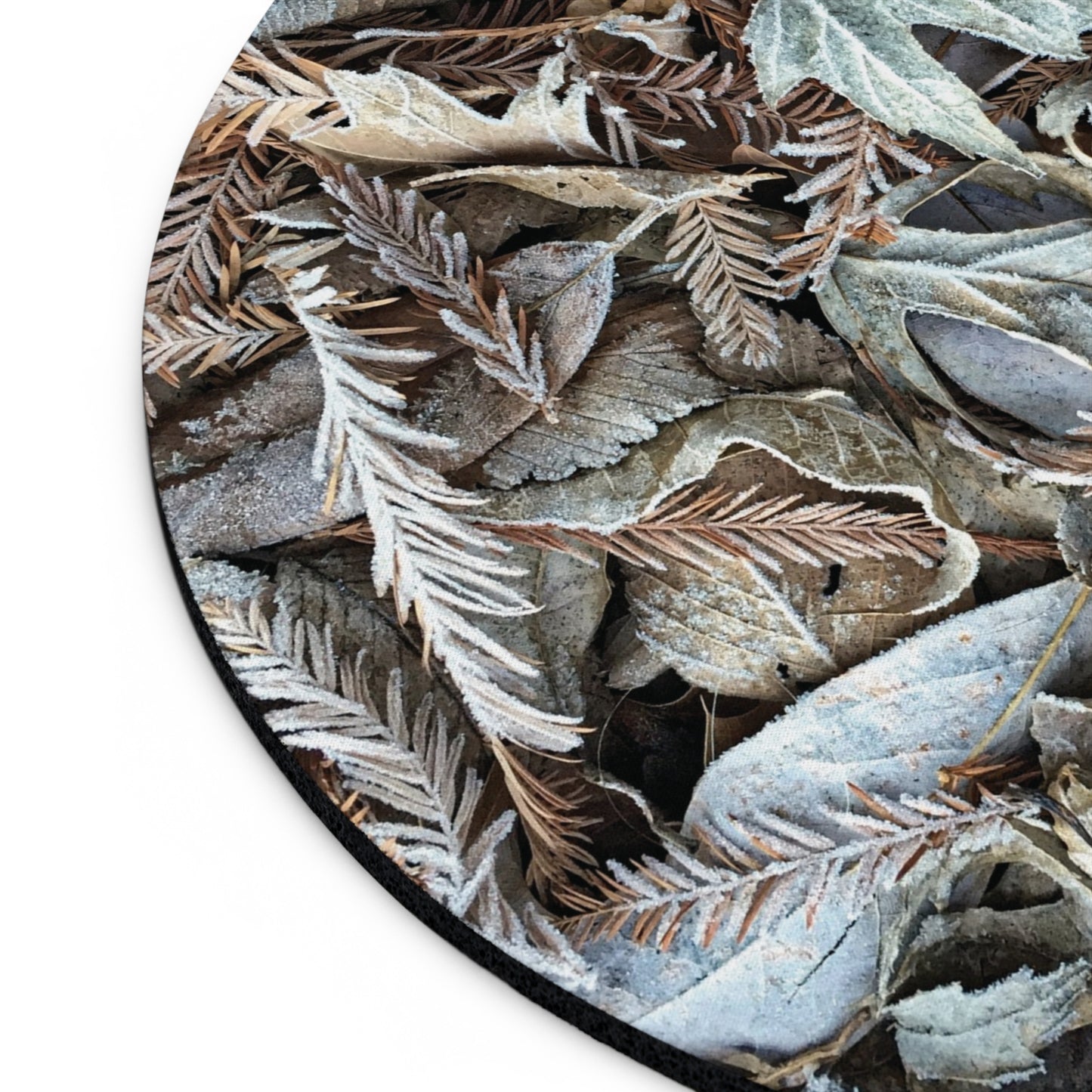 Frosty Leaves Mouse Pad