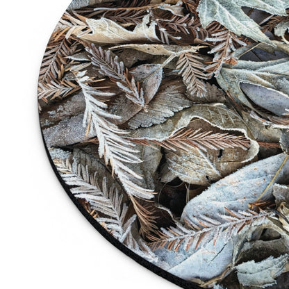 Frosty Leaves Mouse Pad