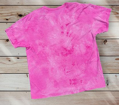 Camisa XL para hombre con diseño arrugado en rosa y teñido anudado inverso