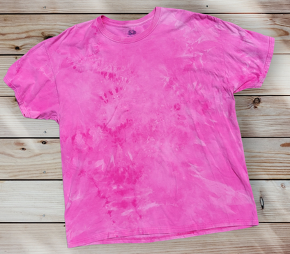 Camisa XL para hombre con diseño arrugado en rosa y teñido anudado inverso