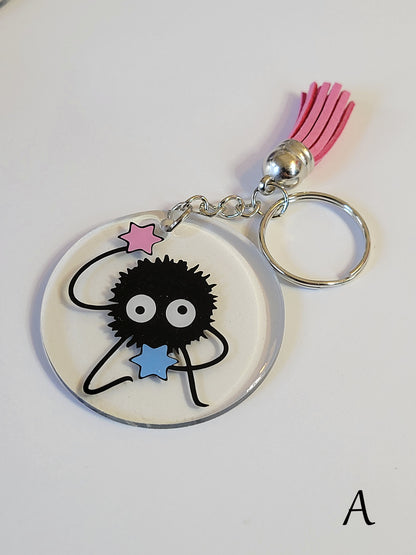 Llaveros acrílicos de Sprite de hollín