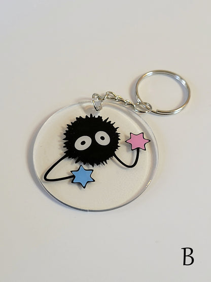 Llaveros acrílicos de Sprite de hollín