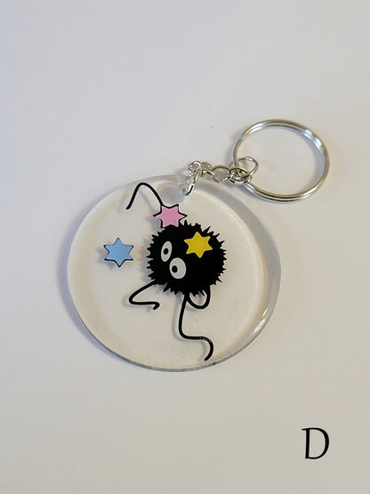 Llaveros acrílicos de Sprite de hollín