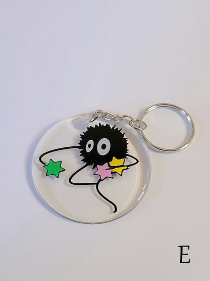 Llaveros acrílicos de Sprite de hollín