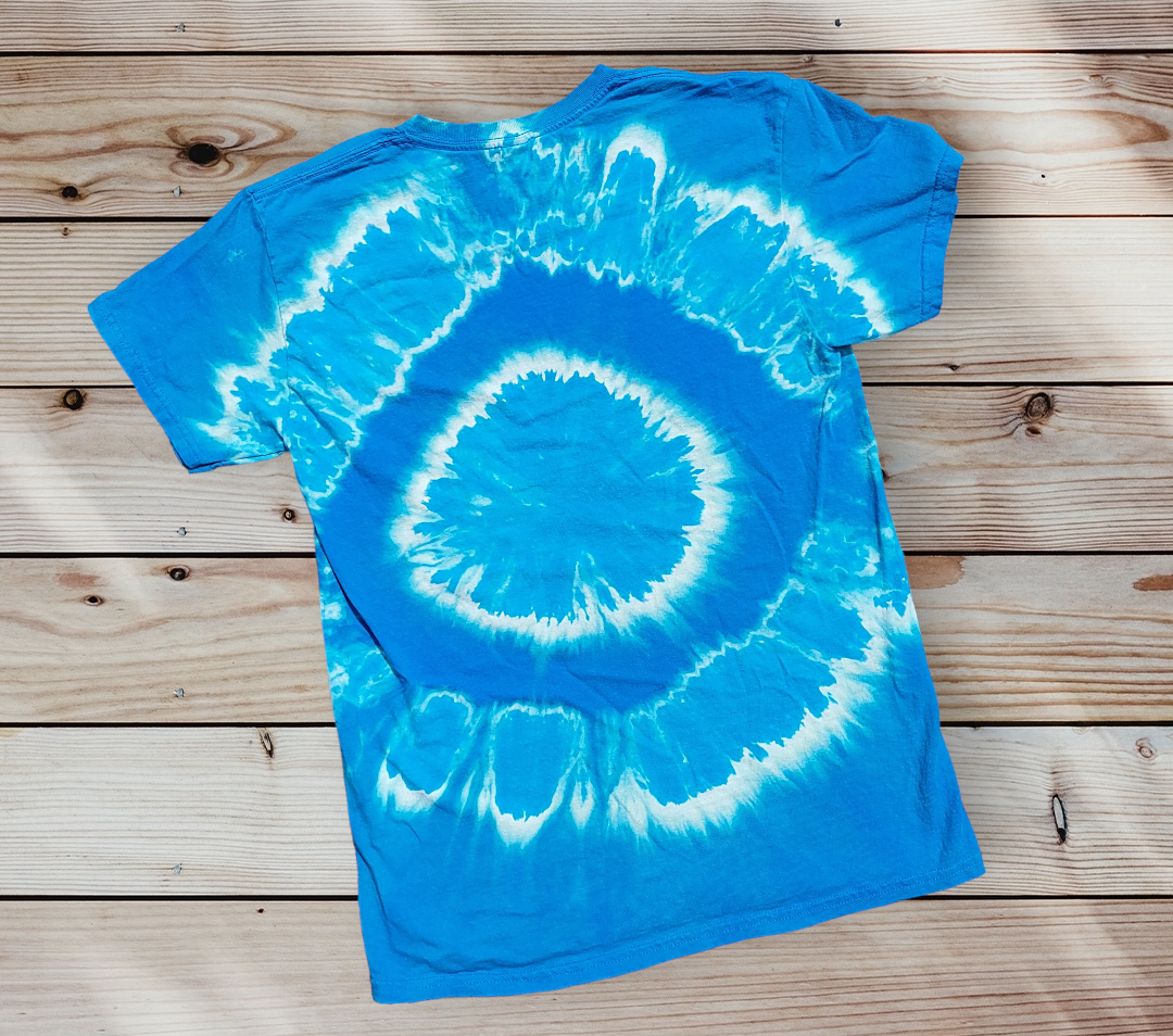 Blue Target Design Reverse Tie-Dye Medium T-Shirt