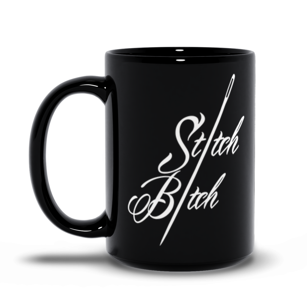 Stitch Bitch Sewist Black Mugs