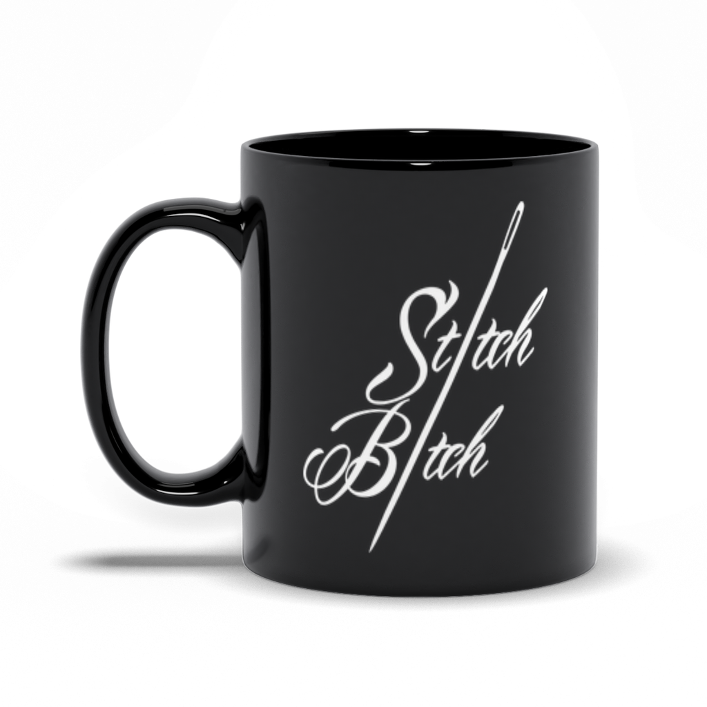 Stitch Bitch Sewist Black Mugs