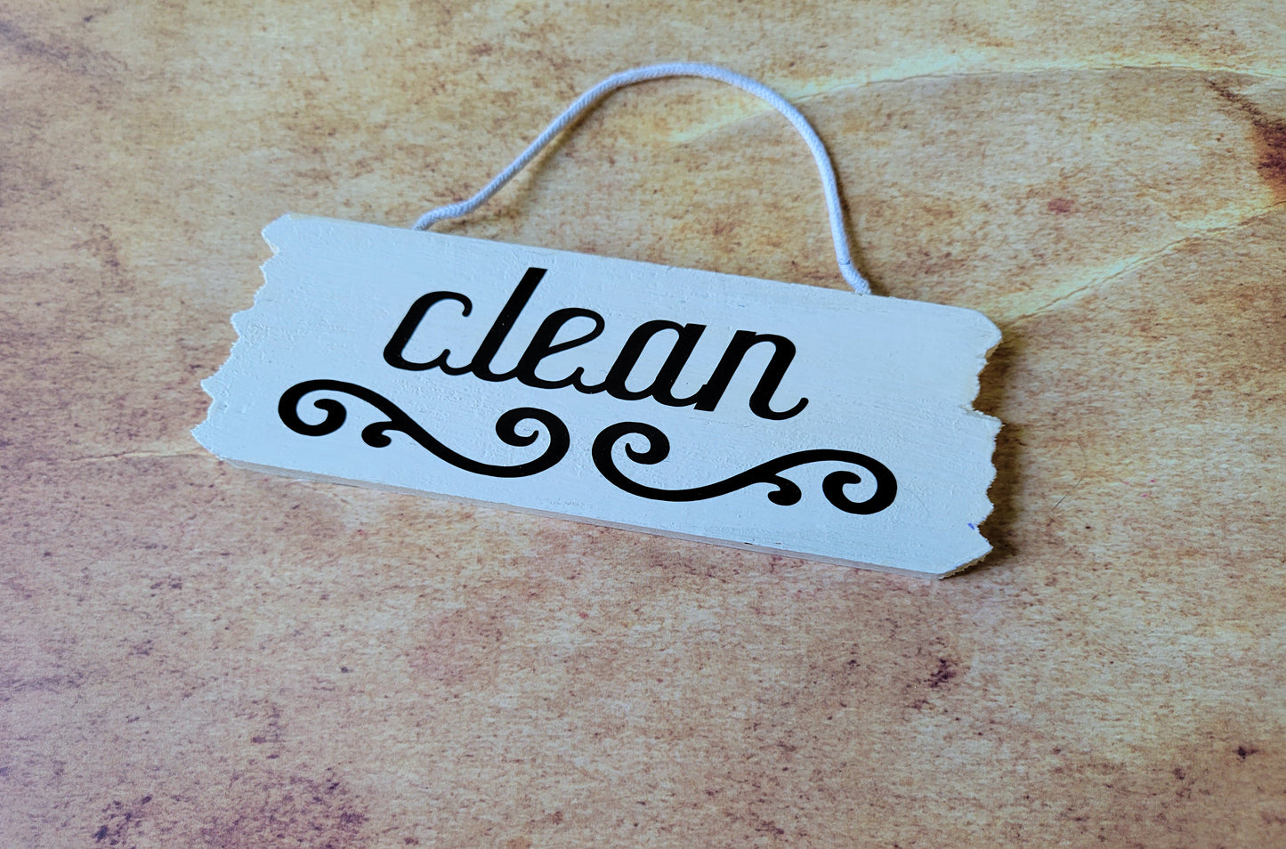 Clean/Dirty Small Wood Sign