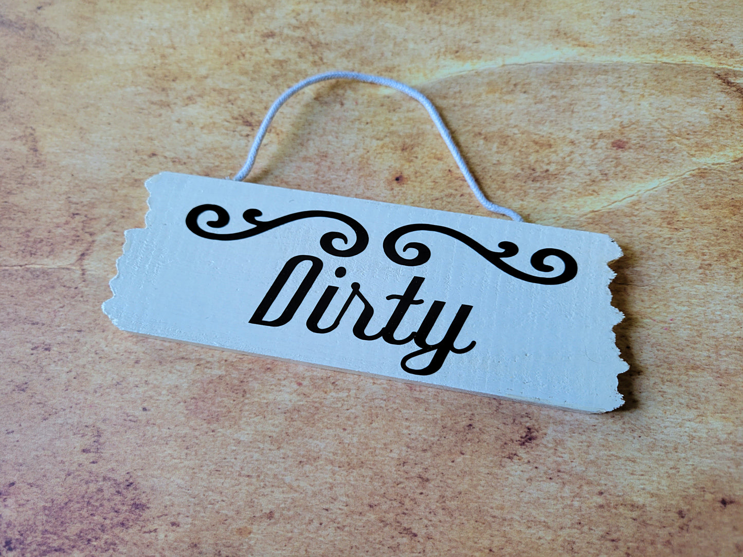 Clean/Dirty Small Wood Sign