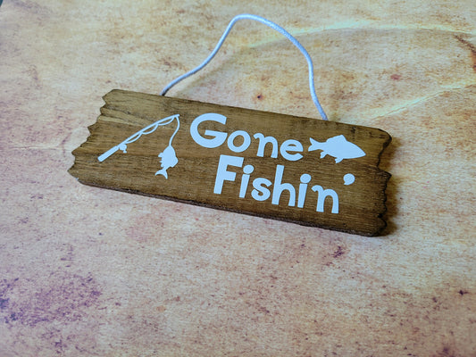 Gone Fishin' Wood Sign