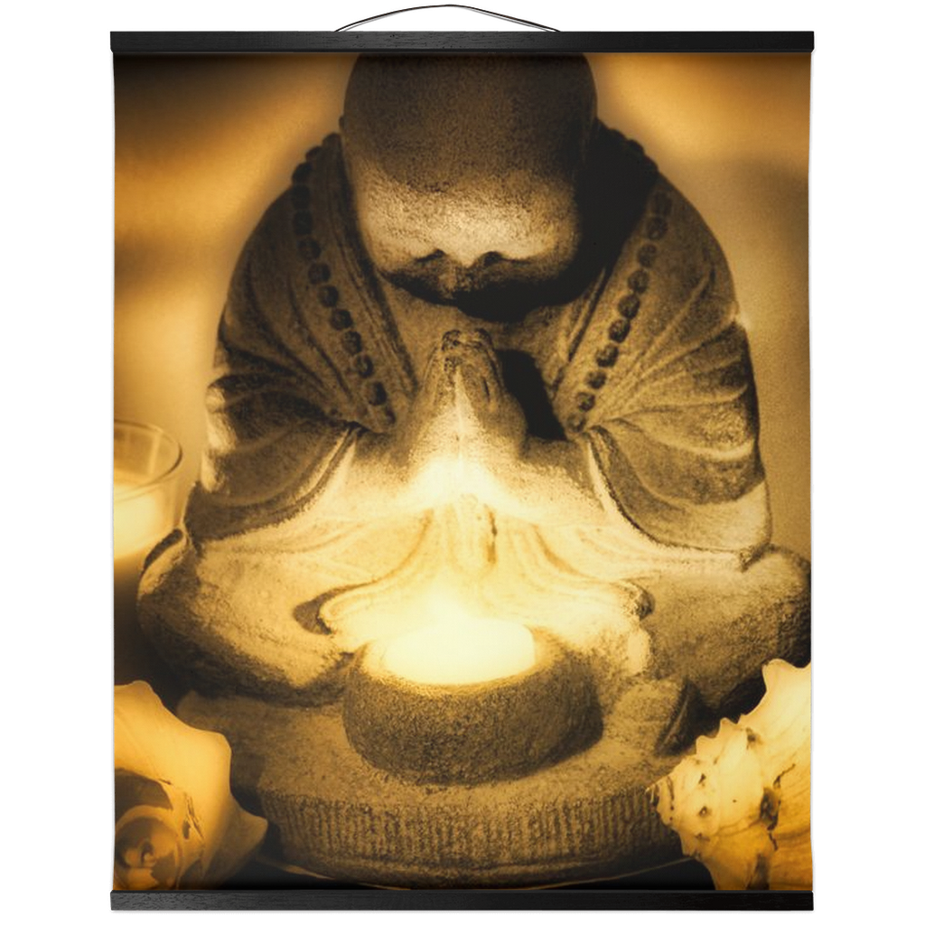 Golden Hour Praying Monk Hanging Canvas Prints