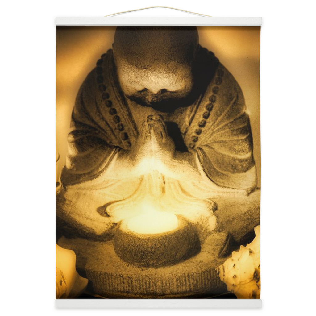 Golden Hour Praying Monk Hanging Canvas Prints