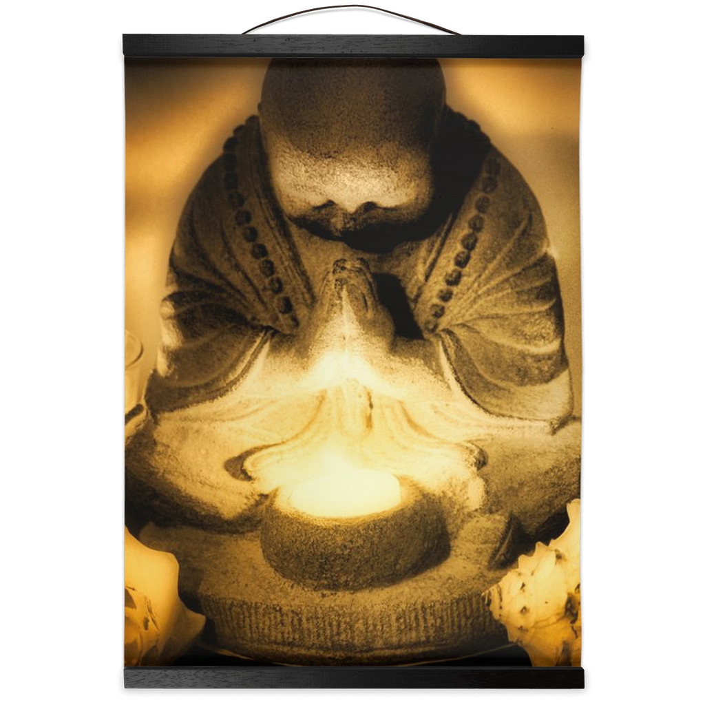 Golden Hour Praying Monk Hanging Canvas Prints