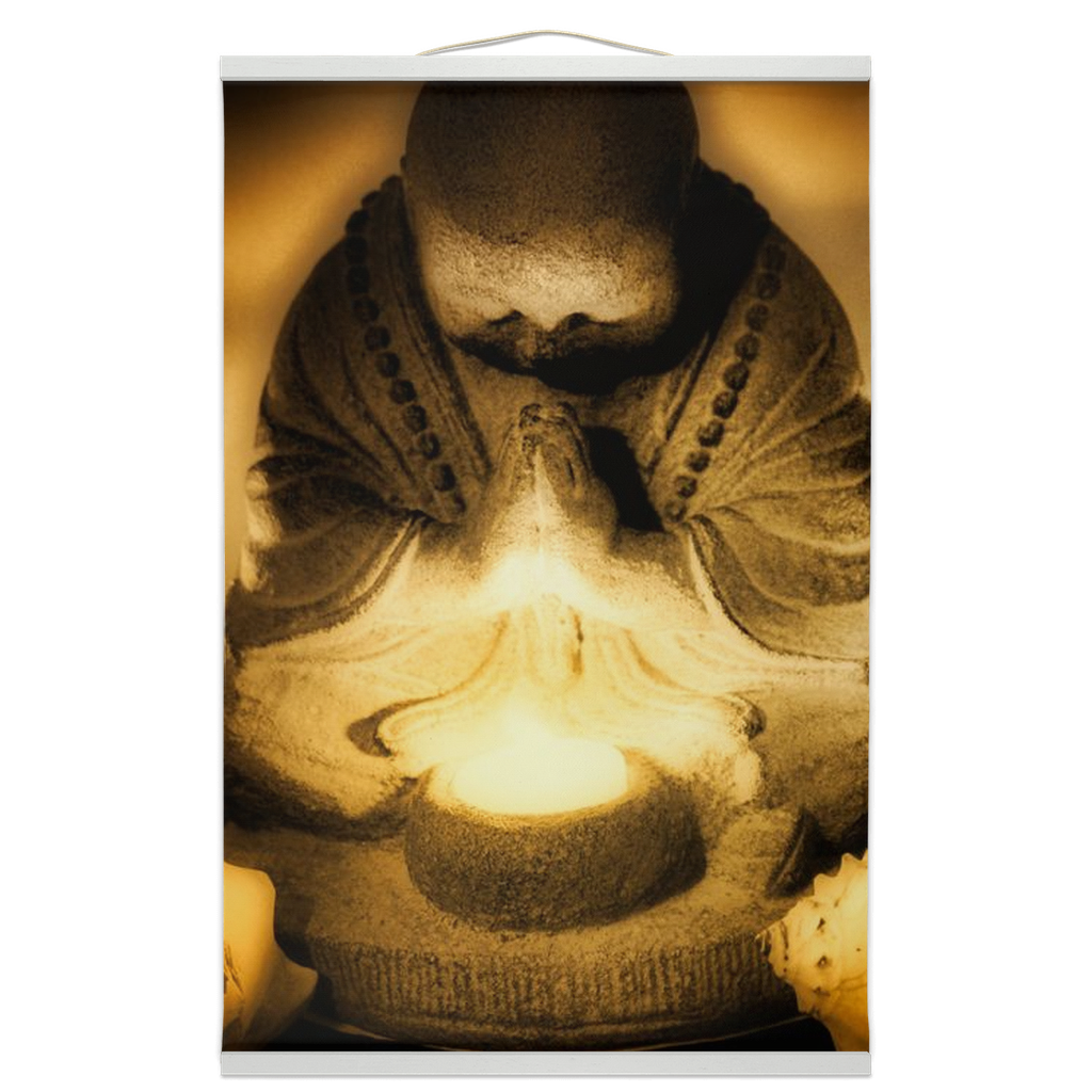 Golden Hour Praying Monk Hanging Canvas Prints