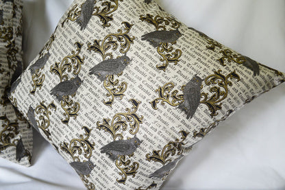 Cojín decorativo de Shakespeare y Macbeth, decoración de búhos, decoración de Halloween, decoración del hogar