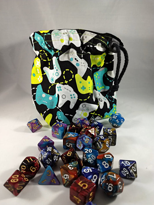 Game Controller Standing Drawstring Dice Bag