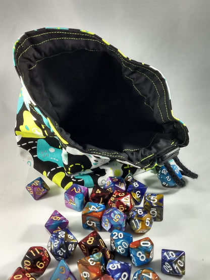 Bolsa de dados con cordón para control de juego
