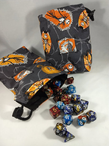 Bolsa de dados reversible con cordón pequeña de Jack Skellington