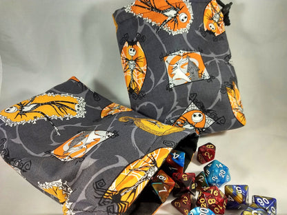 Bolsa de dados reversible con cordón pequeña de Jack Skellington