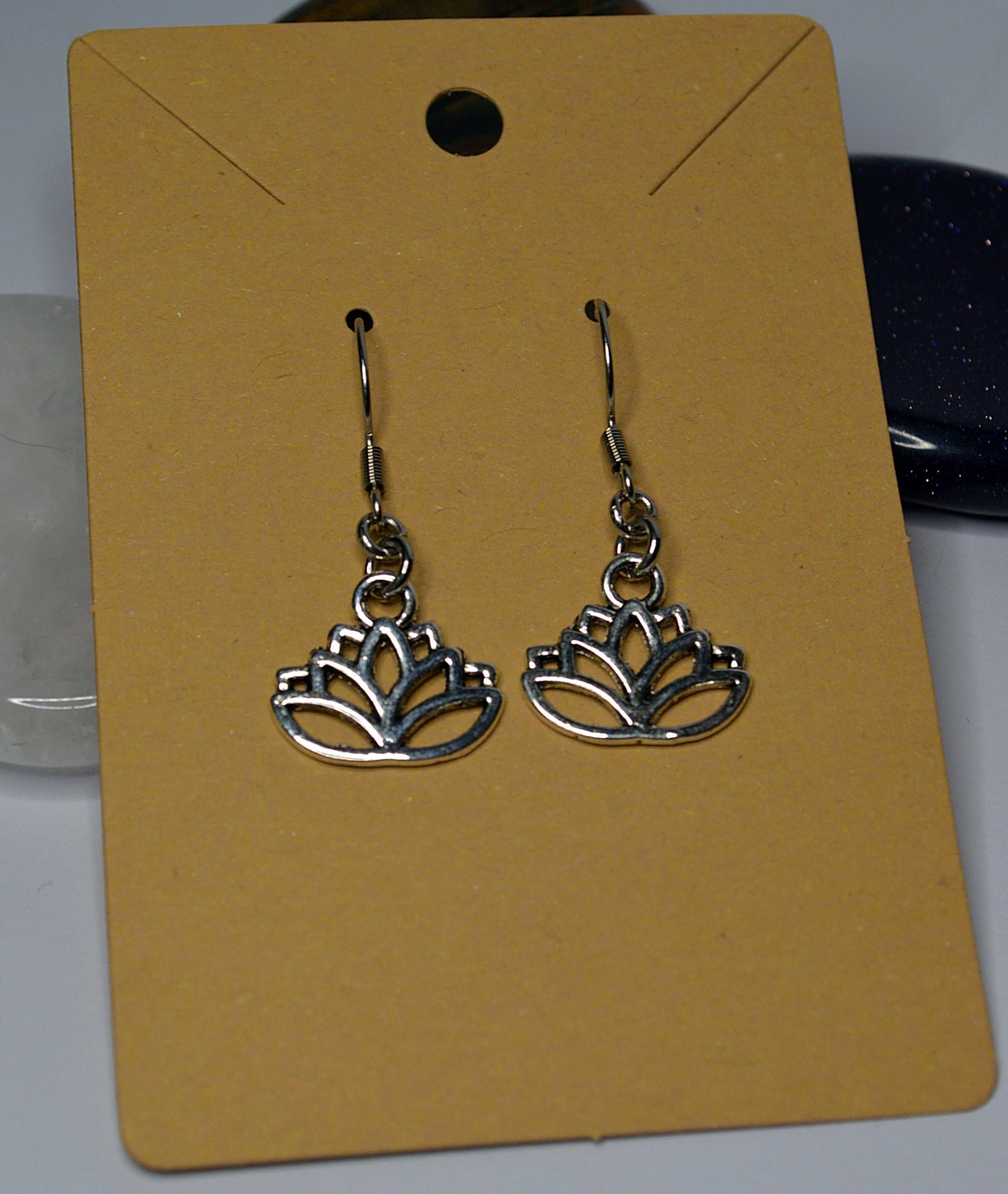 Lotus Flower Dangle Earrings