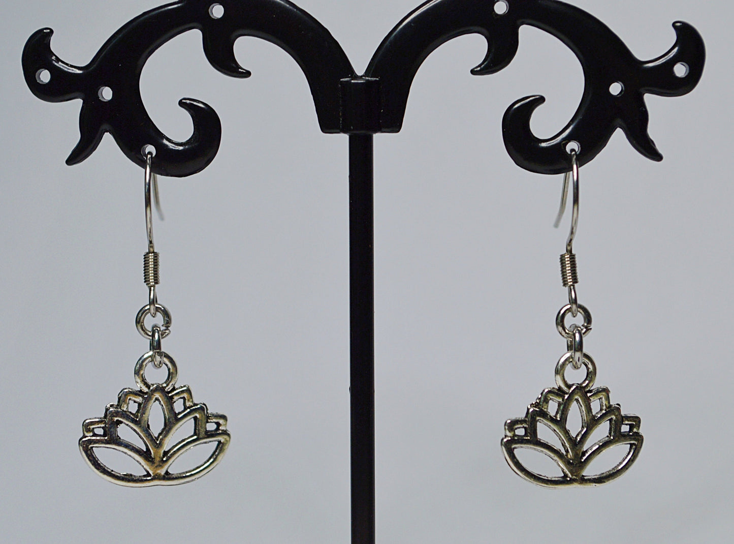 Lotus Flower Dangle Earrings