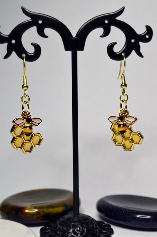 Honey Bee Charm Earrings